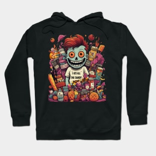 I Ate All The Halloween Candy Halloween Funny Candy Hoodie